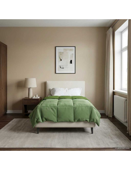 Piumone Completo Annuale Verde 135 x 200 cm Microfibra
