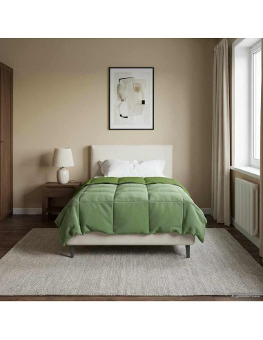 Piumone Completo Annuale Verde 155 x 200 cm Microfibra
