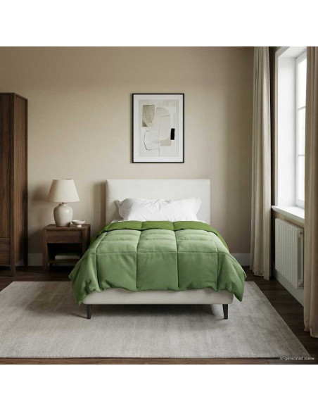 Piumone Completo Annuale Verde 155 x 220 cm Microfibra