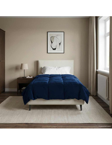 Piumone Completo Annuale Blu Scuro 140 x 200 cm Microfibra
