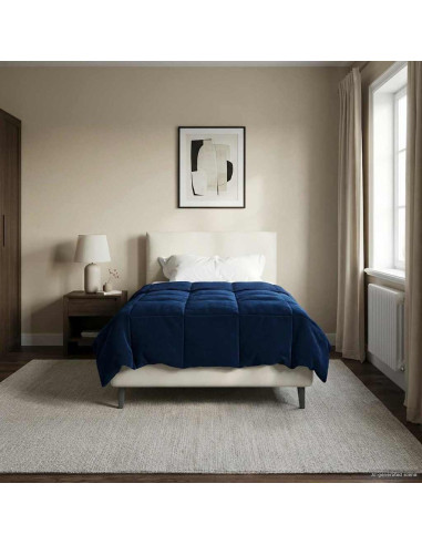 Piumone Completo Annuale Blu Scuro 155 x 200 cm Microfibra