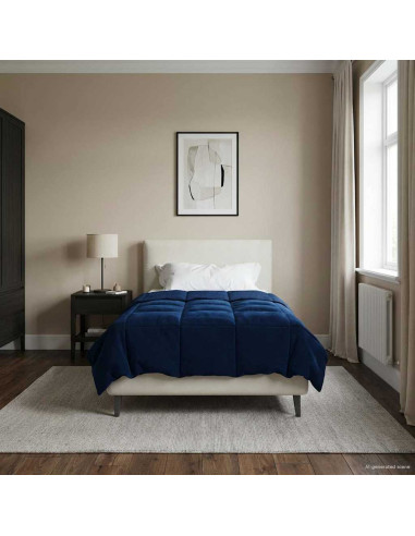 Piumone Completo Annuale Blu Scuro 135 x 220 cm Microfibra