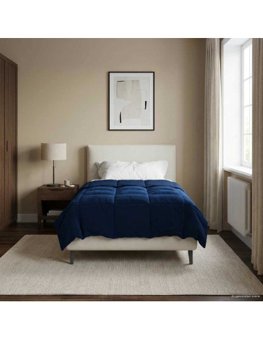 Piumone Completo Annuale Blu Scuro 140 x 220 cm Microfibra