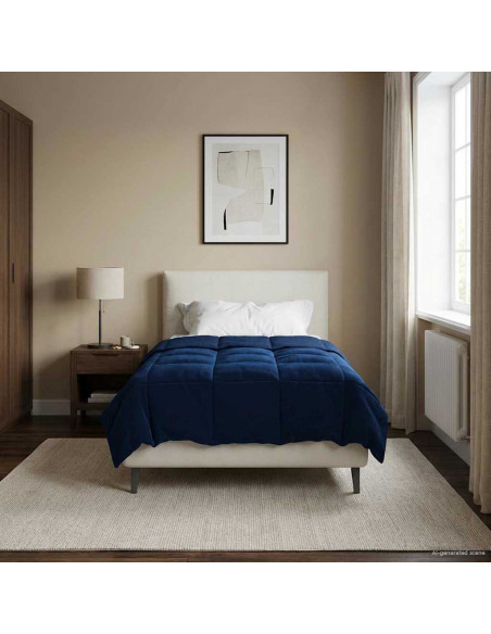 Piumone Completo Annuale Blu Scuro 140 x 220 cm Microfibra