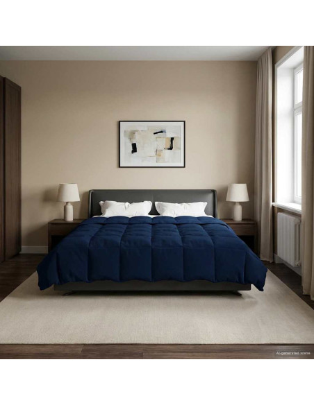 Piumone Completo Annuale Blu Scuro 220 x 240 cm Microfibra