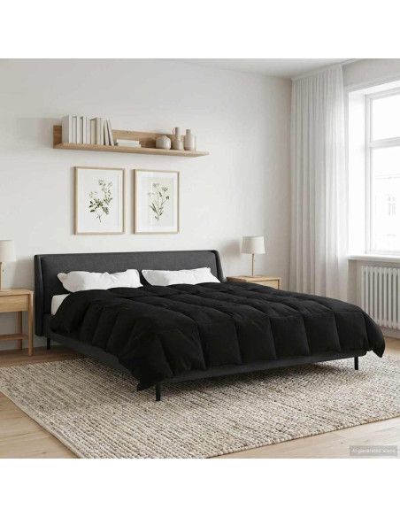 Duvet Invernale Trapuntato Nero 200 x 240 cm Microfibra