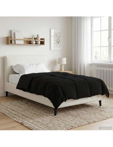 Duvet Invernale Trapuntato Nero 140 x 220 cm Microfibra