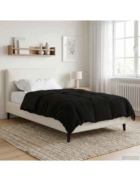 Duvet Invernale Trapuntato Nero 140 x 220 cm Microfibra