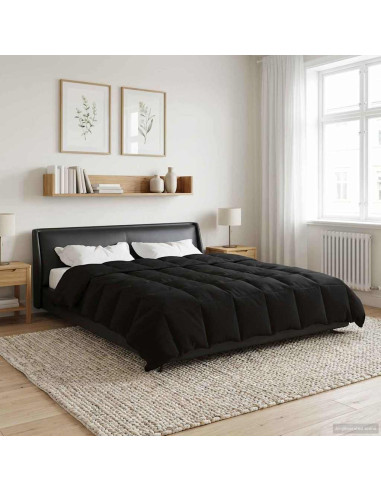Duvet Invernale Trapuntato Nero 240 x 260 cm Microfibra