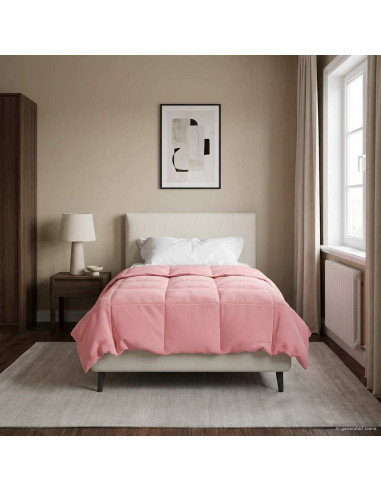 Duvet Invernale Trapuntato Rosa 140 x 200 cm Microfibra