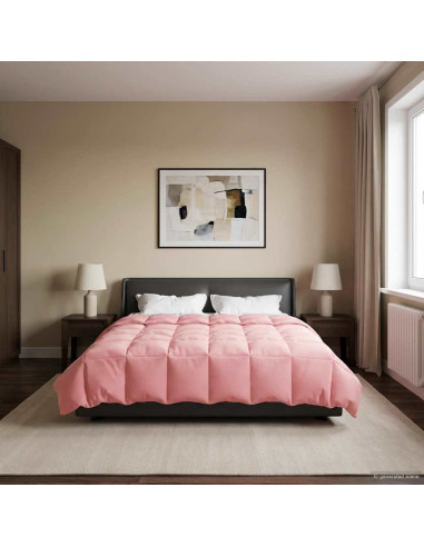Duvet Invernale Trapuntato Rosa 220 x 240 cm Microfibra