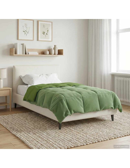 Duvet Invernale Trapuntato Verde 135 x 200 cm Microfibra