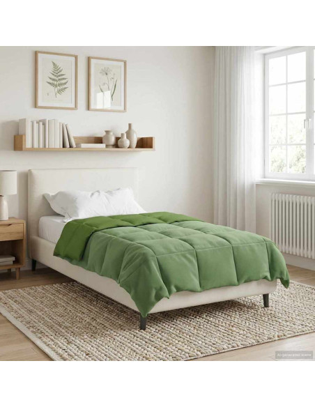 Duvet Invernale Trapuntato Verde 140 x 200 cm Microfibra