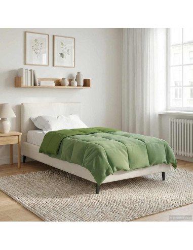 Duvet Invernale Trapuntato Verde 155 x 200 cm Microfibra