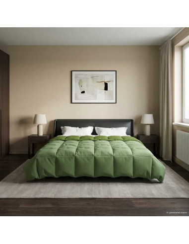 Duvet Invernale Trapuntato Verde 200 x 200 cm Microfibra