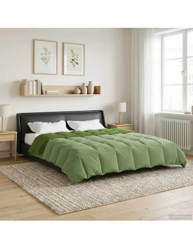 Duvet Invernale Trapuntato Verde 200 x 240 cm Microfibra