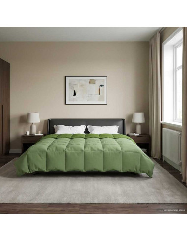 Duvet Invernale Trapuntato Verde 220 x 240 cm Microfibra