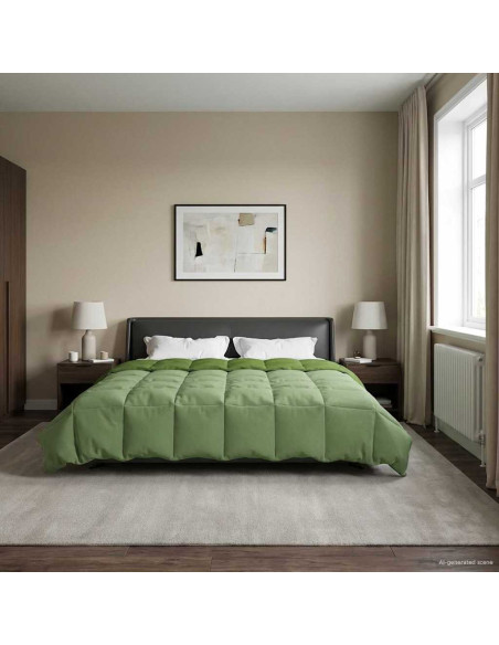 Duvet Invernale Trapuntato Verde 220 x 240 cm Microfibra
