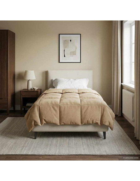 Duvet Invernale Trapuntato Blu Scuro 140 x 220 cm Microfibra