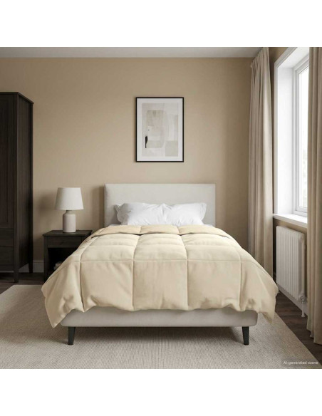 Duvet Invernale Trapuntato Crema 140 x 200 cm Microfibra