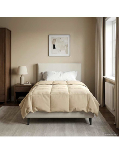Duvet Invernale Trapuntato Crema 155 x 200 cm Microfibra