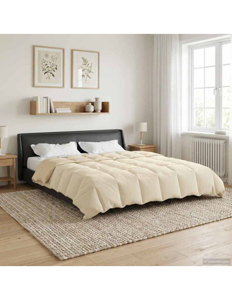 Duvet Invernale Trapuntato Crema 200 x 200 cm Microfibra
