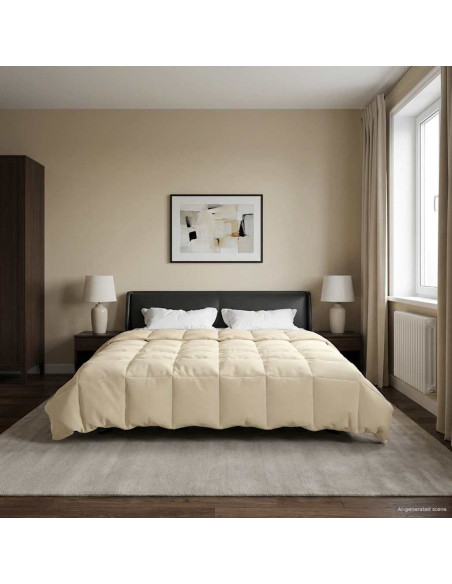 Duvet Invernale Trapuntato Crema 200 x 240 cm Microfibra