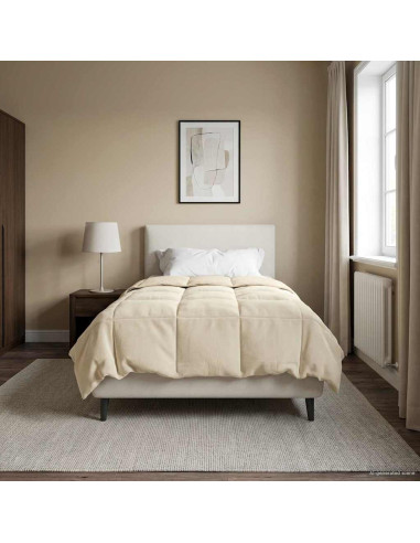 Duvet Invernale Trapuntato Crema 155 x 220 cm Microfibra