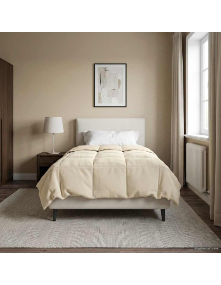 Duvet Invernale Trapuntato Crema 155 x 220 cm Microfibra