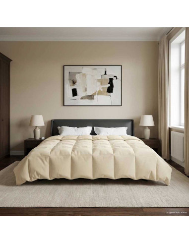 Duvet Invernale Trapuntato Crema 200 x 220 cm Microfibra