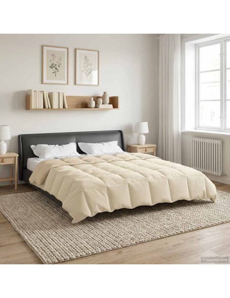 Duvet Invernale Trapuntato Crema 220 x 260 cm Microfibra