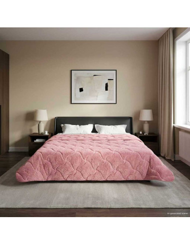Duvet Estivo Rosa 200 x 240 cm Microfibra e Fleece Teddy