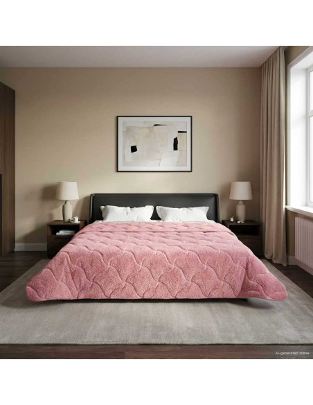 Duvet Estivo Rosa 200 x 240 cm Microfibra e Fleece Teddy