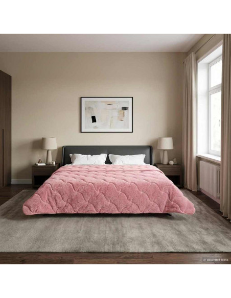 Duvet Estivo Rosa 200 x 220 cm Microfibra e Fleece Teddy