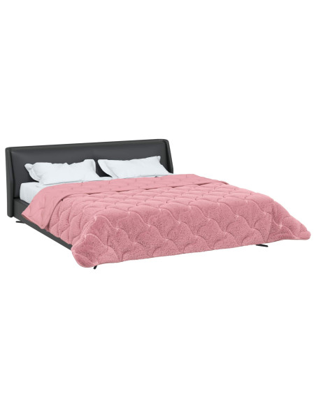 Duvet Estivo Rosa 220 x 240 cm Microfibra e Fleece Teddy