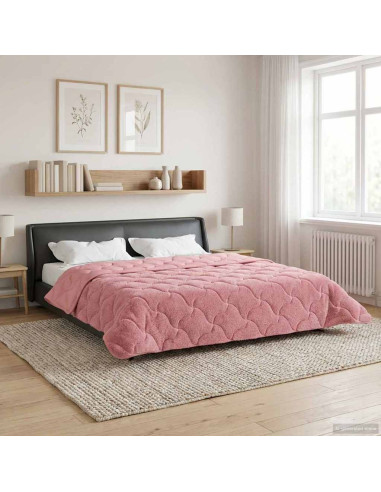 Duvet Estivo Rosa 220 x 240 cm Microfibra e Fleece Teddy