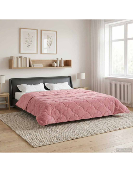 Duvet Estivo Rosa 220 x 240 cm Microfibra e Fleece Teddy