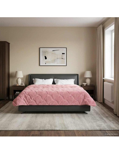 Duvet Estivo Rosa 240 x 260 cm Microfibra e Fleece Teddy