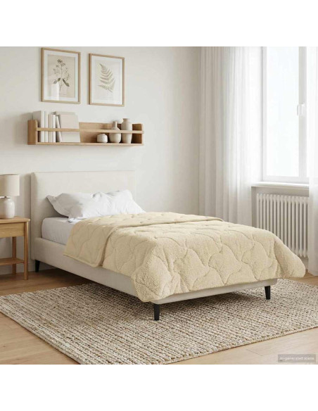Duvet Estivo Crema 155 x 200 cm Microfibra e Fleece Teddy