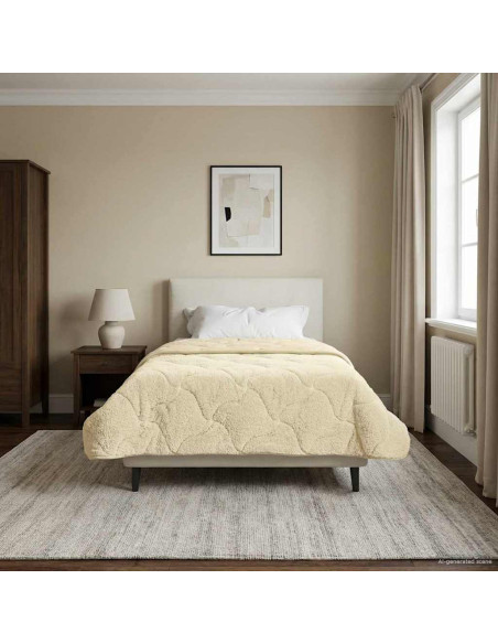 Duvet Estivo Crema 135 x 220 cm Microfibra e Fleece Teddy