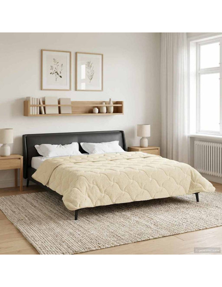 Duvet Estivo Crema 200 x 220 cm Microfibra e Fleece Teddy