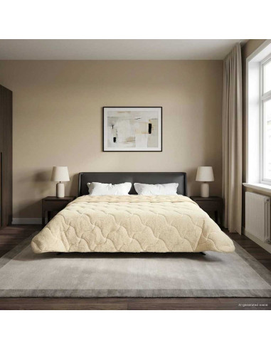 Duvet Estivo Crema 220 x 240 cm Microfibra e Fleece Teddy