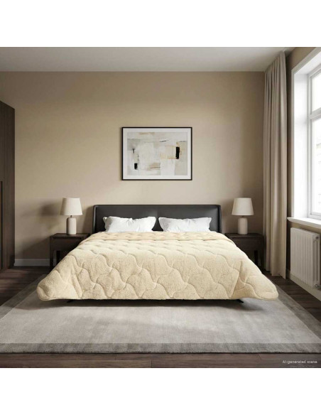 Duvet Estivo Crema 220 x 240 cm Microfibra e Fleece Teddy