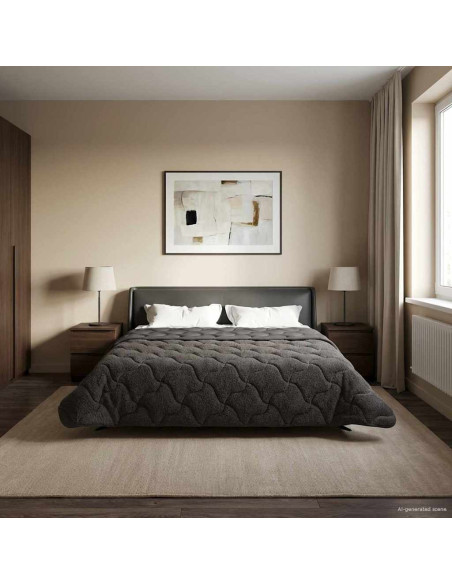 Piumone Completo Annuale Trapuntato Antracite 220 x 260 cm