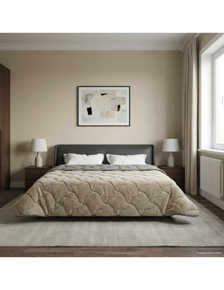 Piumone Completo Annuale Trapuntato Grigio chiaro 200 x 200 cm