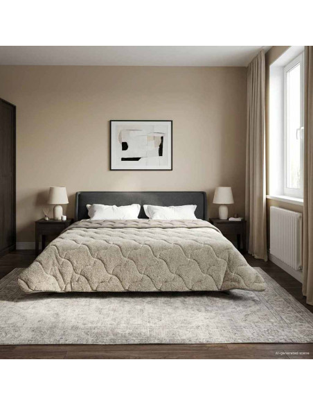 Piumone Completo Annuale Trapuntato Grigio chiaro 200 x 220 cm