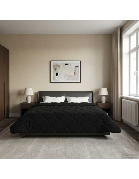 Piumone Completo Annuale Trapuntato Nero 200 x 240 cm