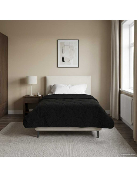 Piumone Completo Annuale Trapuntato Nero 155 x 220 cm