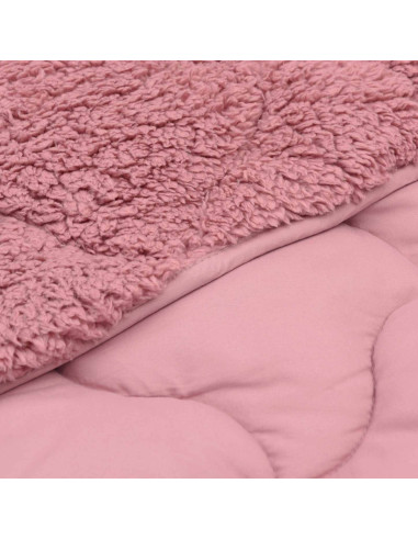 Duvet Invernale Rosa 220 x 260 cm Microfibra e Fleece Teddy