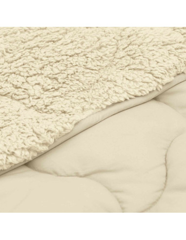 Duvet Invernale Crema 140 x 200 cm Microfibra e Fleece Teddy